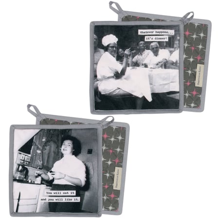 Whatever Happens It's Dinner Hot Pad Set - Cotton