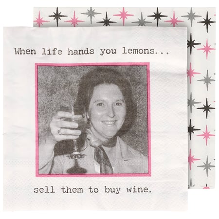 When Life Hands You Lemons Beverage Napkin - Paper