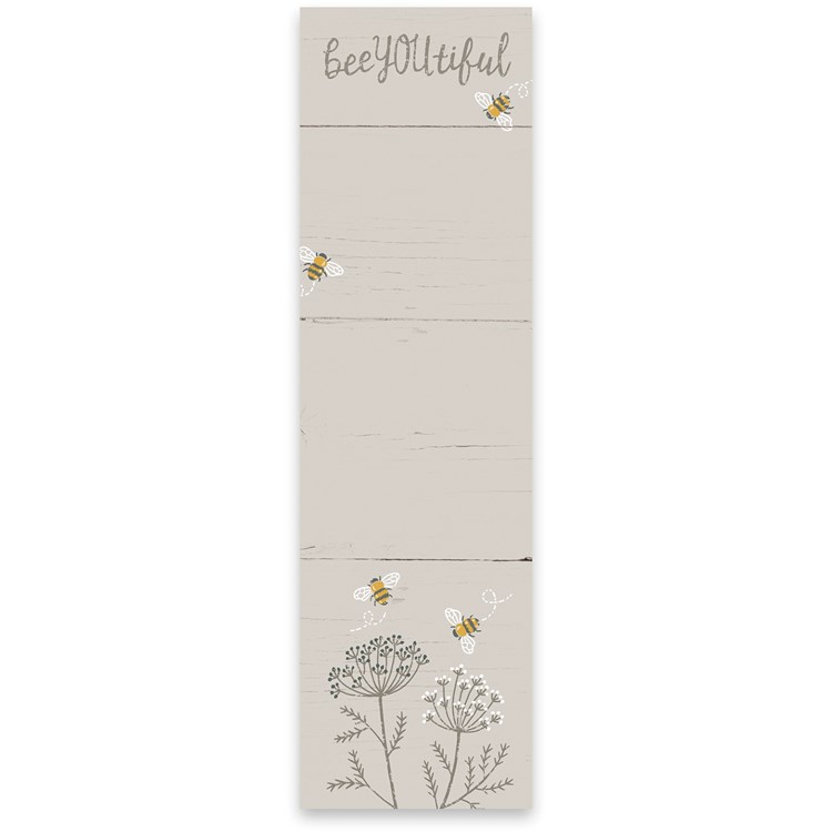 List Notepad - Bee You Tiful - 2.75" x 9.50" x 0.25" - Paper, Magnet