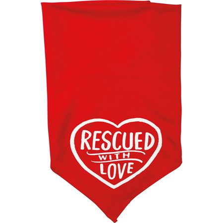 Rescued With Love Large Pet Bandana - Rayon