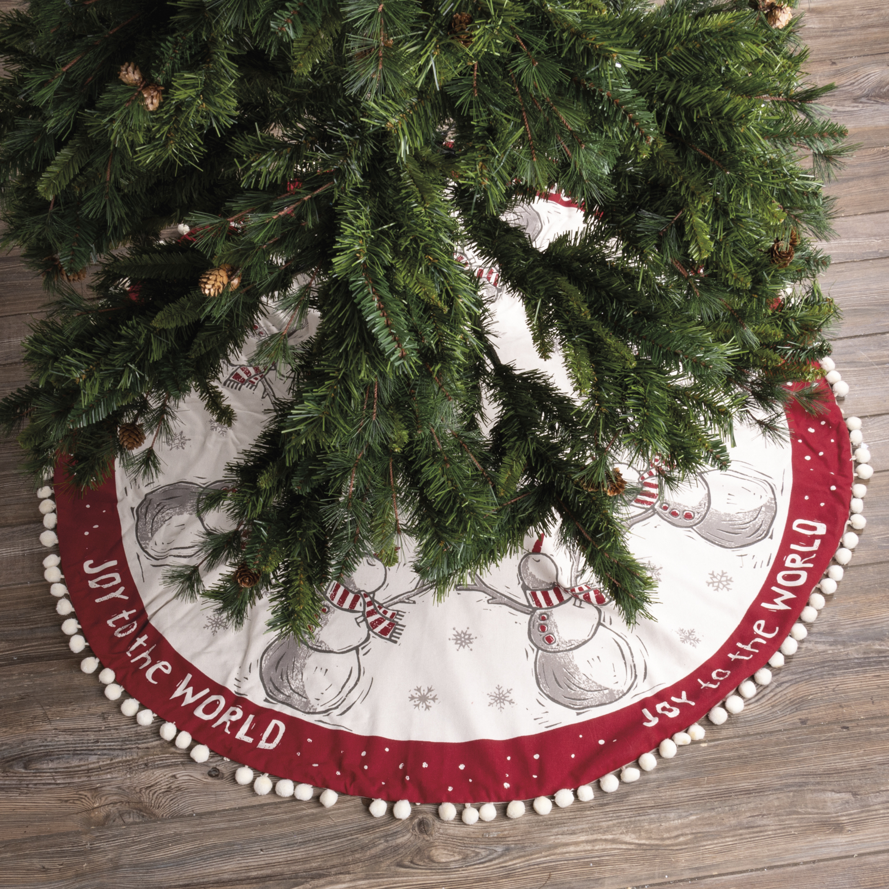 Snowman Joy To The World Tree Skirt Primitives By Kathy