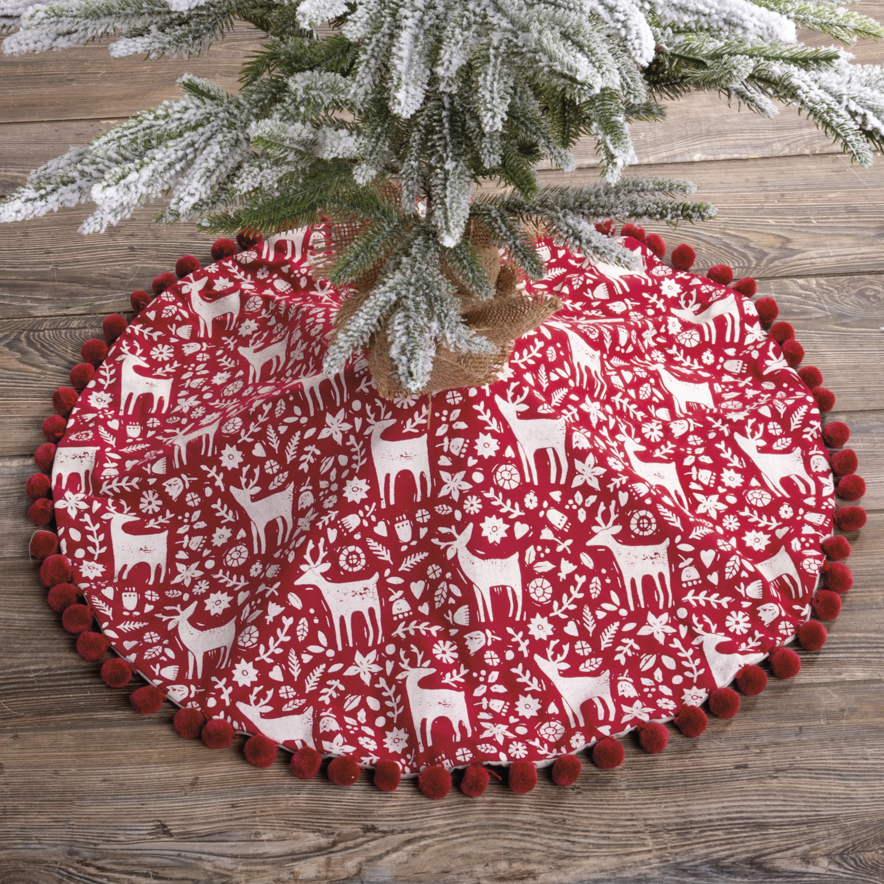 Scandinavian Reindeer Tree Skirt Primitives By Kathy