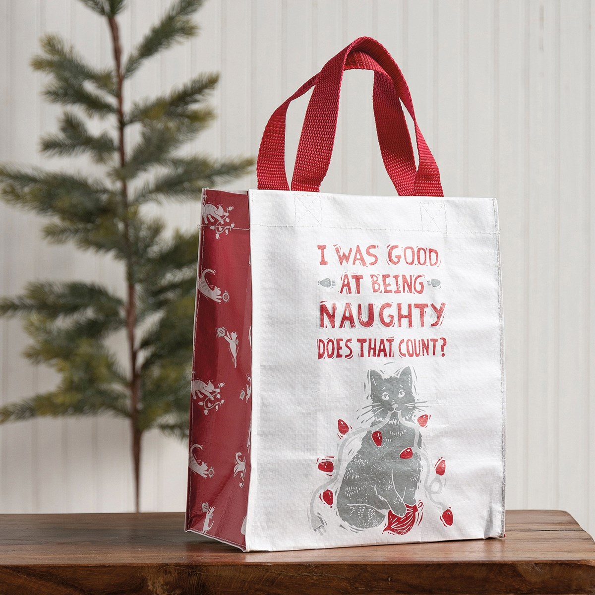 Daily Tote - Good At Being Naughty Cat - 8.75" x 10.25" x 4.75" - Post-Consumer Material, Nylon