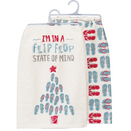 Kitchen Towel Set - In A Flip Flop State Of Mind - 28" x 28" - Cotton