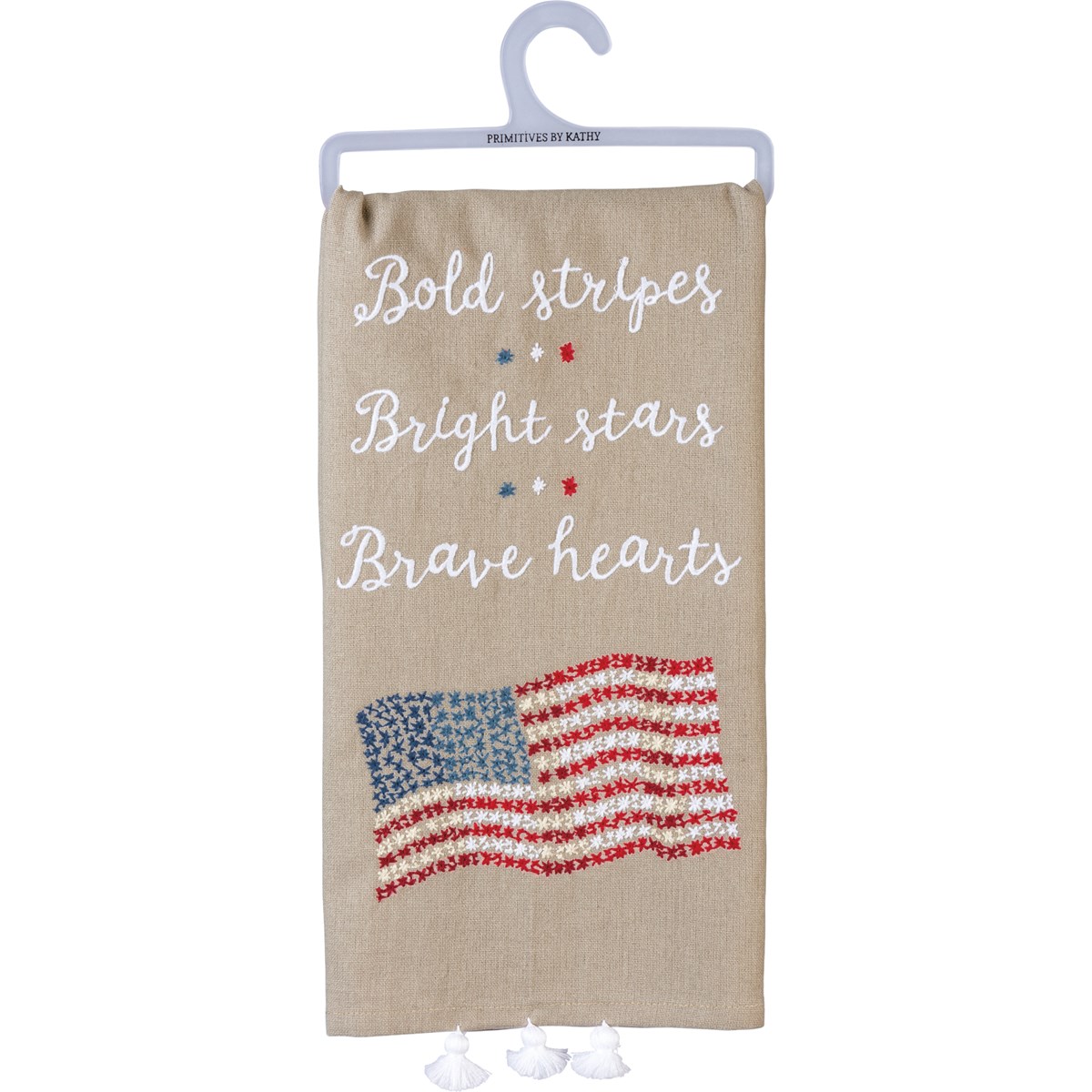 Bright Stars Brave Hearts Kitchen Towel - Cotton, Linen