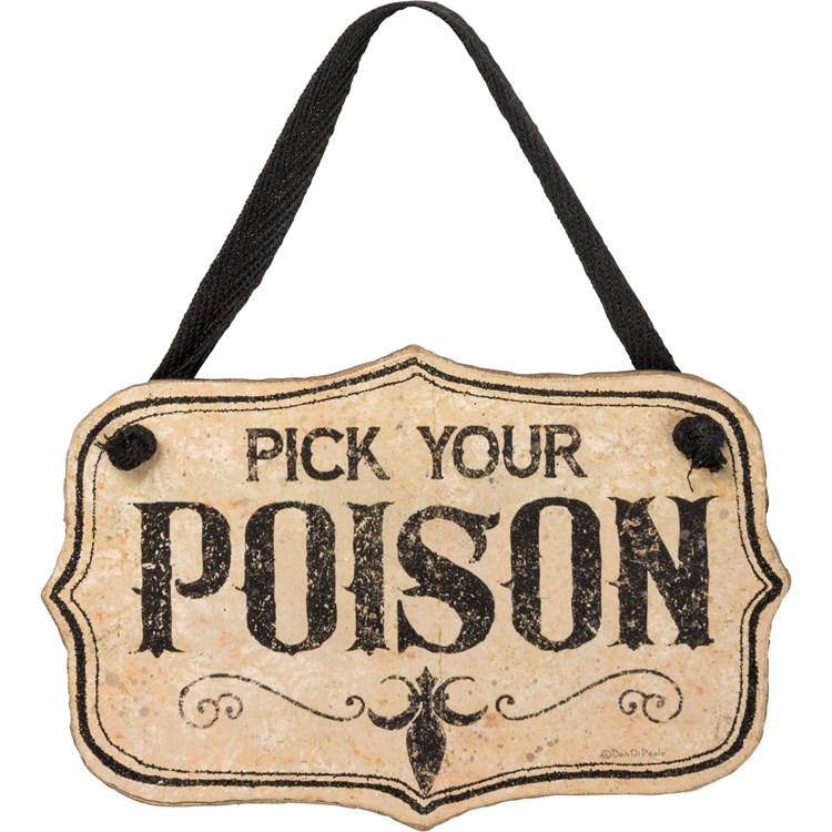 Pick Your Poison Ornament - Wood, Paper, Cotton, Glitter