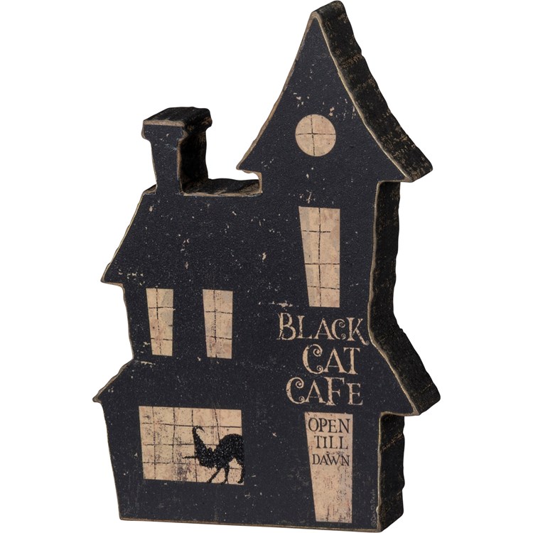 Black Cat Café Chunky Sitter - Wood, Paper, Glitter