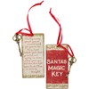 Ornament - Santa's Magic Key - 3" x 6" - Wood, Paper, Metal, Ribbon