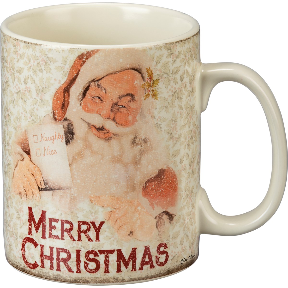 Merry Christmas Vintage Mug - Stoneware