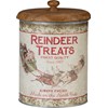 Reindeer Treats Canister - Metal, Wood, Paper