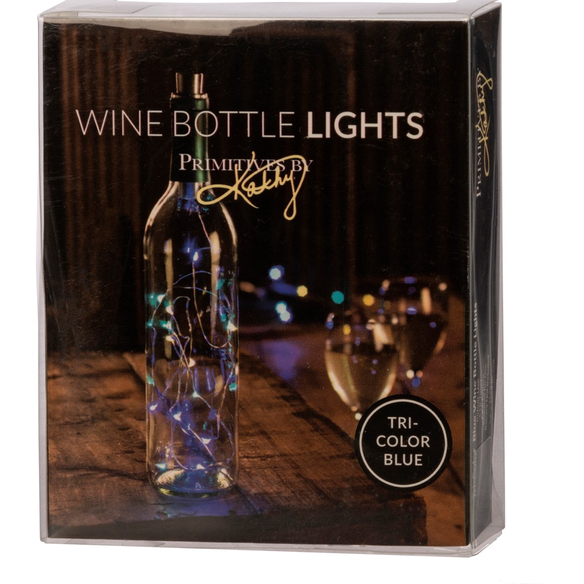 Beach Blues Wine Bottle Lights - Metal, Wire, Plastic, Lights