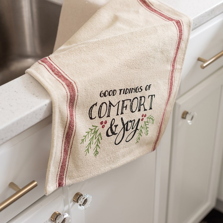 Good Tidings Of Comfort & Joy Kitchen Towel - Cotton, Polyester