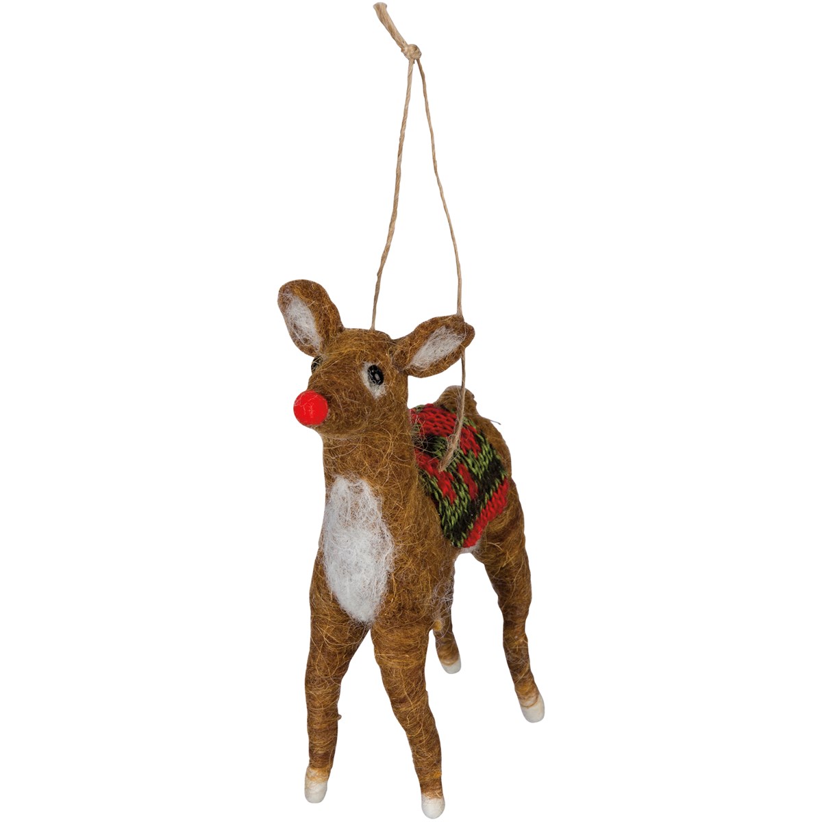 Santa's Reindeer Critter - Wool, Polyester, Jute, Plastic