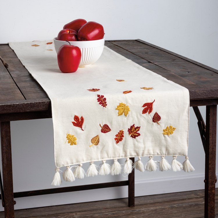 Falling Leaves Table Runner - Cotton, Linen