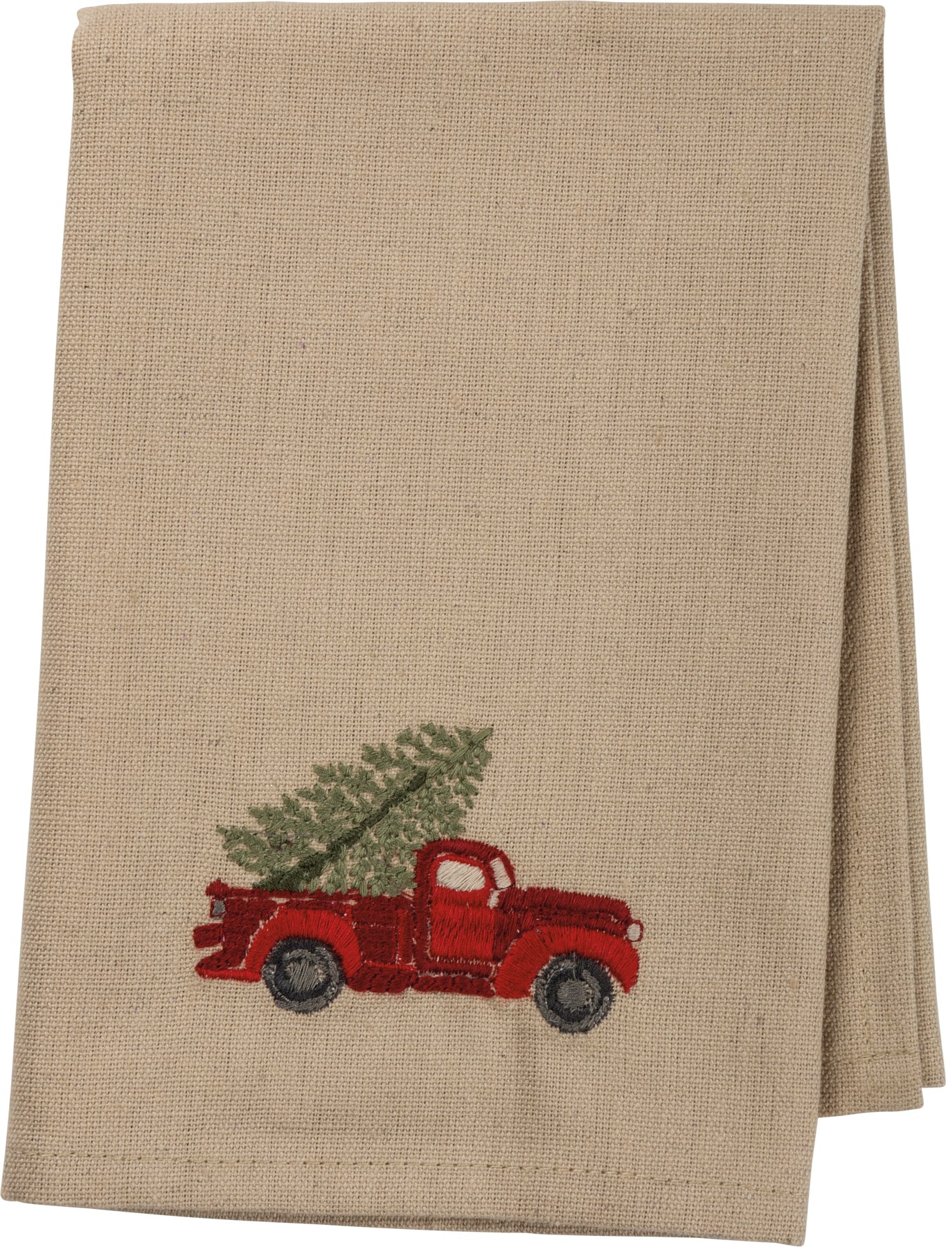 Truck with Christmas Tree Primitives by Kathy Stitch Art Dinner Napkins Set
