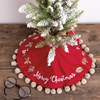 Merry Christmas Small Tree Skirt - Cotton, Linen, Acrylic