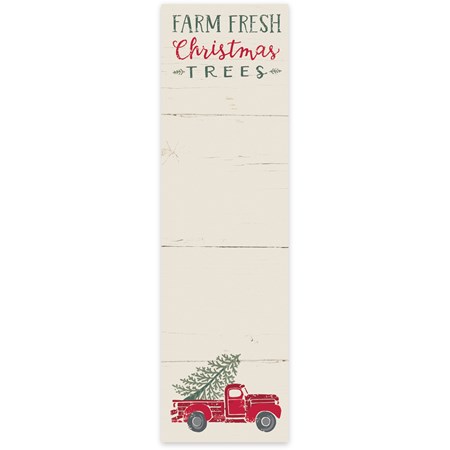 List Notepad - Farm Fresh Christmas Trees - 2.75" x 9.50" x 0.25" - Paper, Magnet