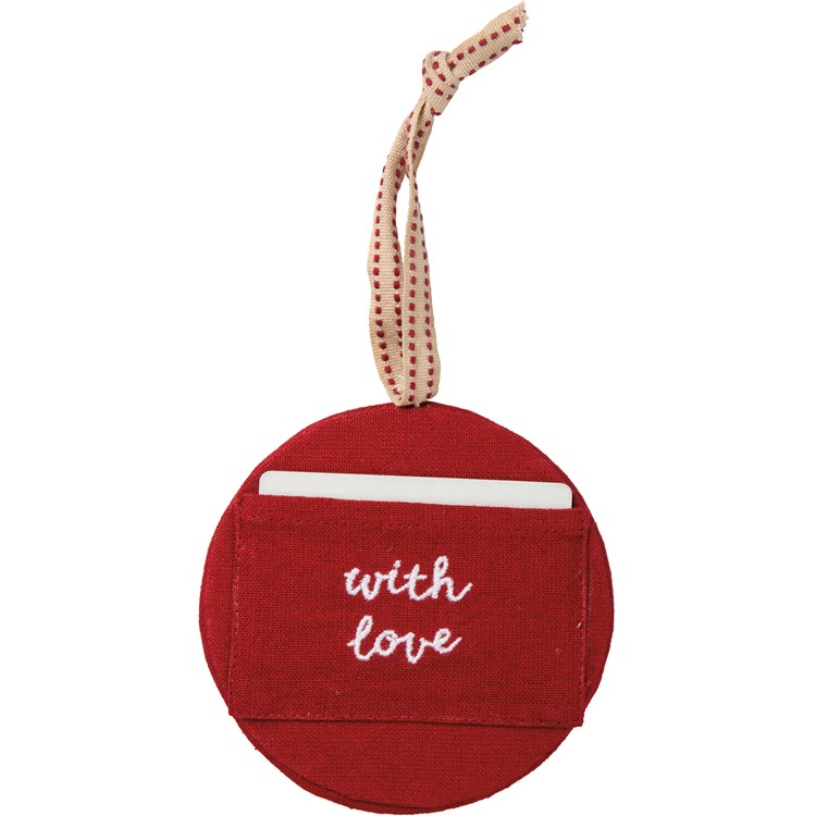 Merry Christmas With Love Ornament - Cotton, Linen