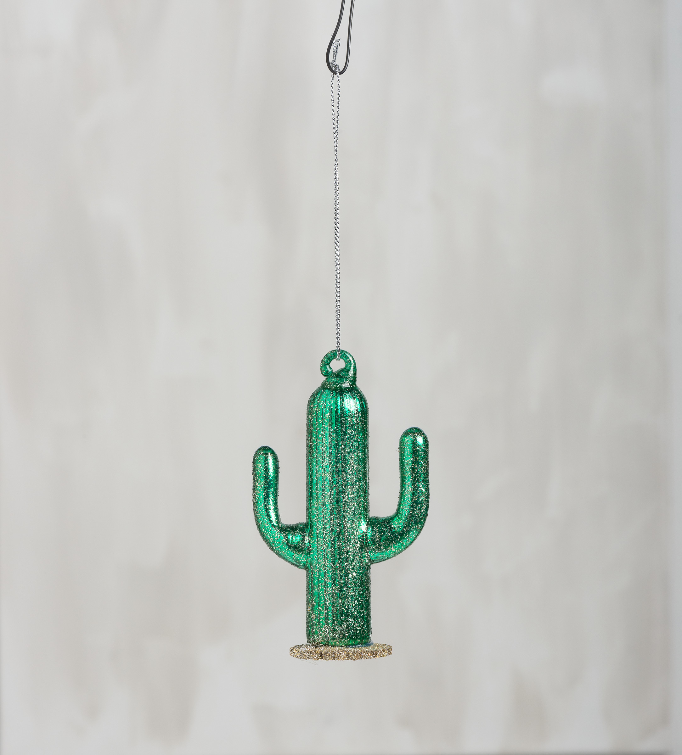 Glass Ornament Glitter Cactus Bohemian Collection Primitives By Kathy