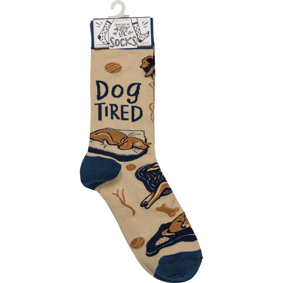 Socks - Dog Tired - One Size Fits Most - Cotton, Nylon, Spandex