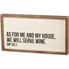 We Will Serve Wine Inset Box Sign - Wood
