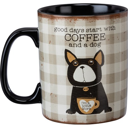 Mug - Good Days Start With Coffee And A Dog - 20 oz., 5.25" x 3.50" x 4.50" - Stoneware