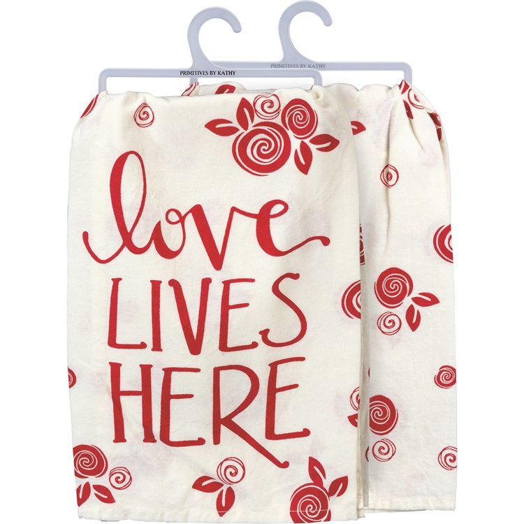 Love Lives Here Kitchen Towel - Cotton