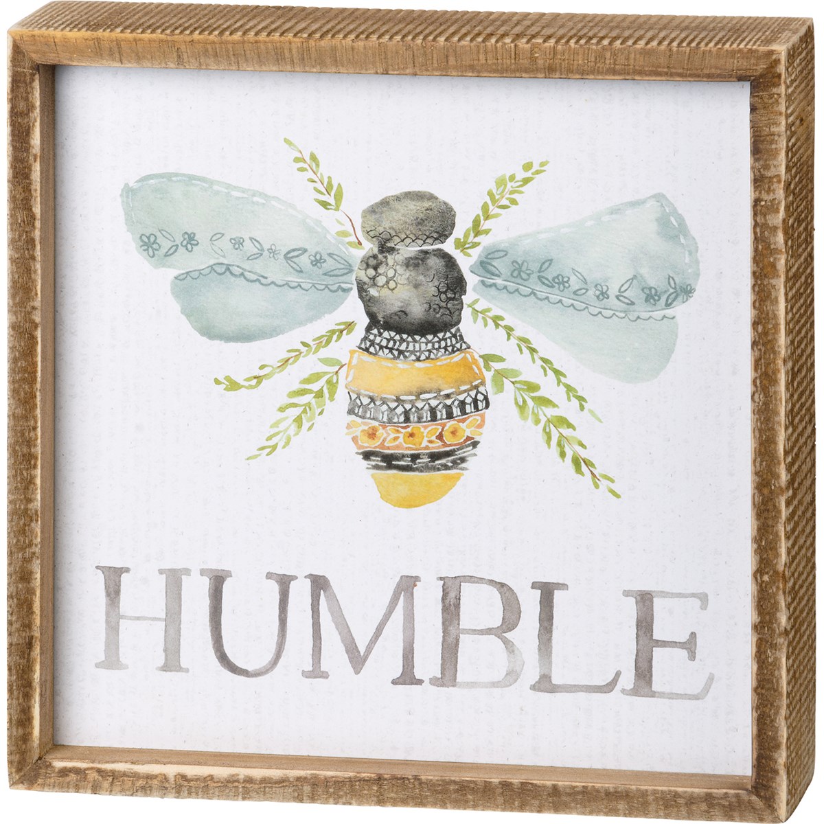 Humble Inset Box Sign - Wood, Paper