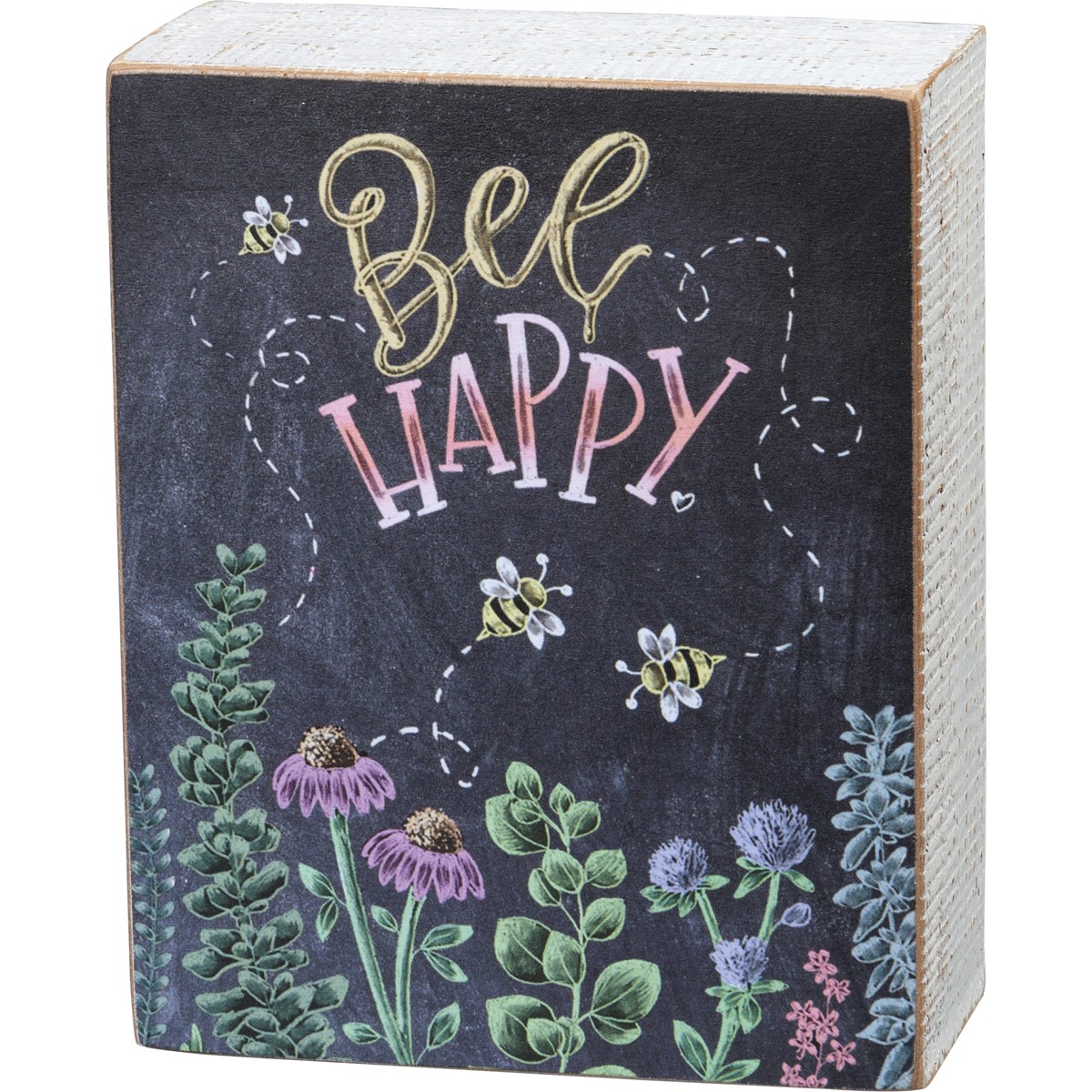 Bee Happy Chalk Sign - Wood, Paper
