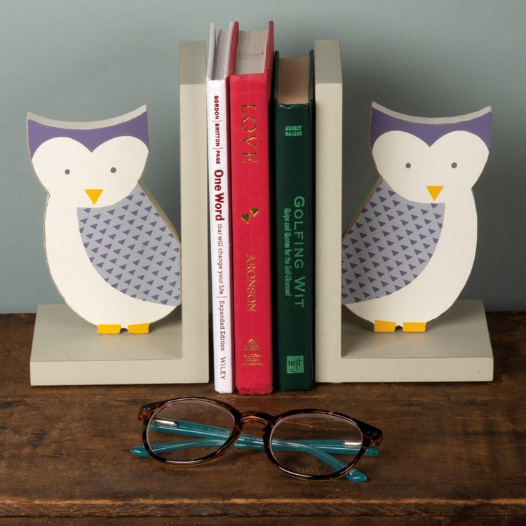 Bookends - Owl - 4" x 7" x 4" - Wood