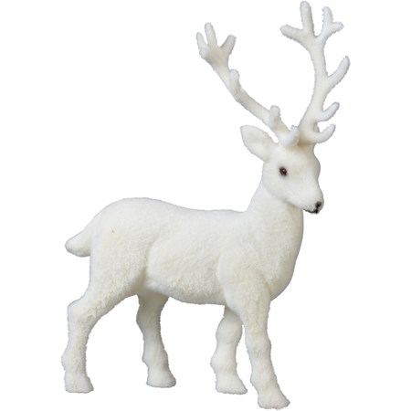 White Standing Deer Sitter - Felt, Foam, Plastic