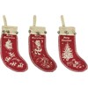 Vintage Felt Stockings Ornament Set - Felt, Metal