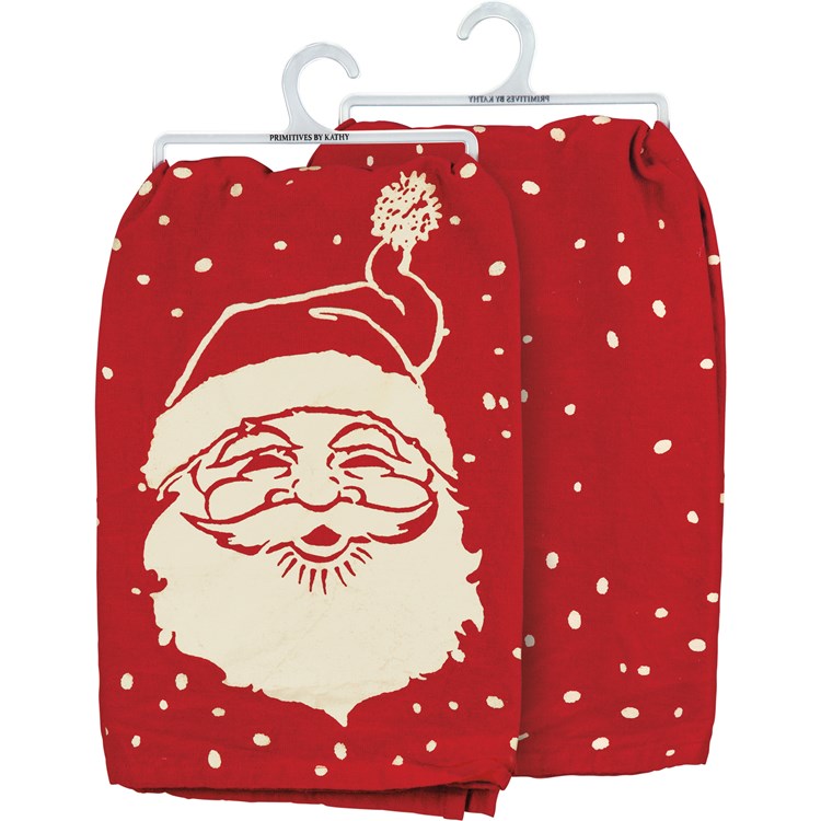 New Christmas Kitchen Towel Santa Claus Decor Fringe Cotton Terry Cloth