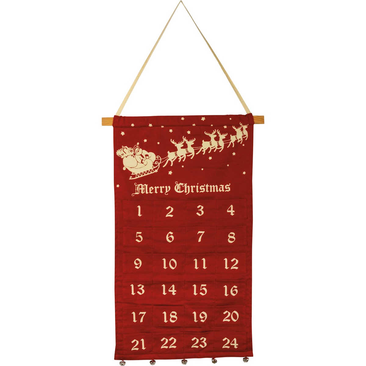 Christmas Wall Countdown - Felt, Cotton, Wood, Metal