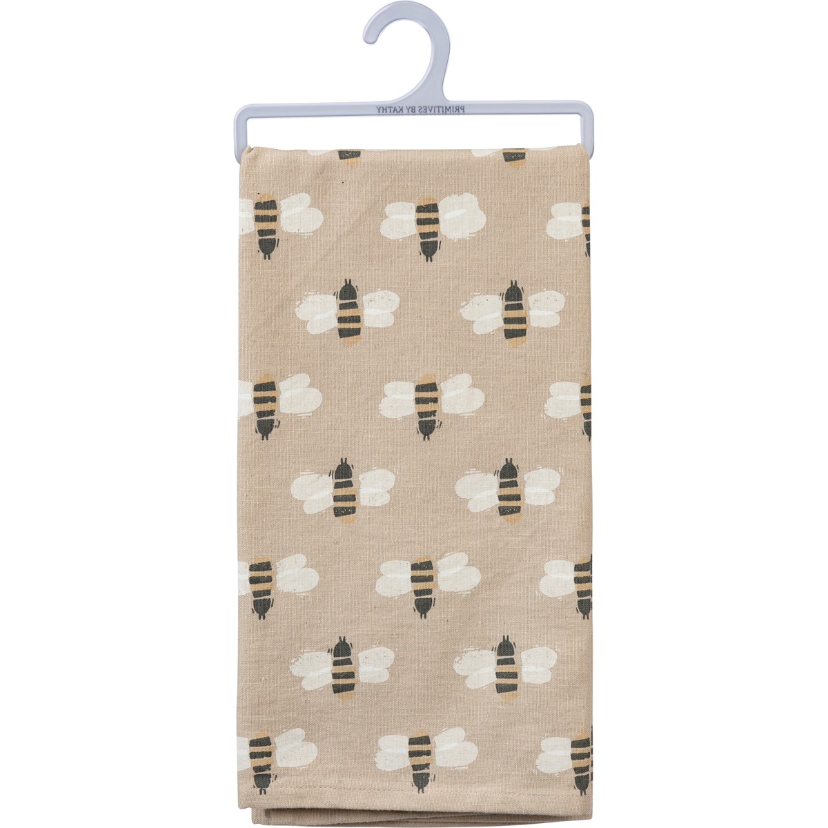 Block Print Bee Happy Kitchen Towel - Cotton, Linen