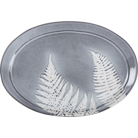 Platter - Botanical Fern - 14" x 9.50"  - Stoneware