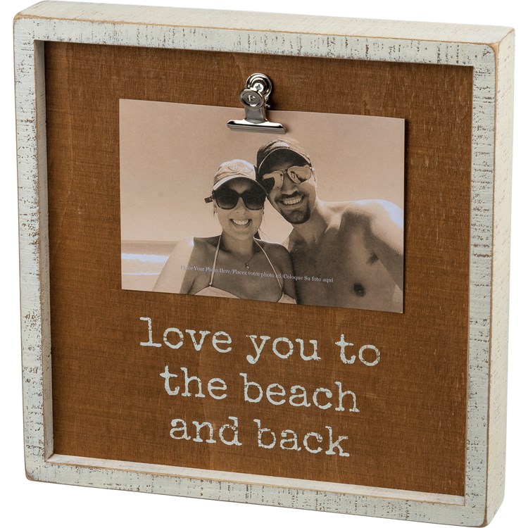 Love You To The Beach And Back Inset Box Frame - Wood, Metal