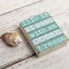 At Ease With An Ocean Breeze Slat Block Sign - Wood
