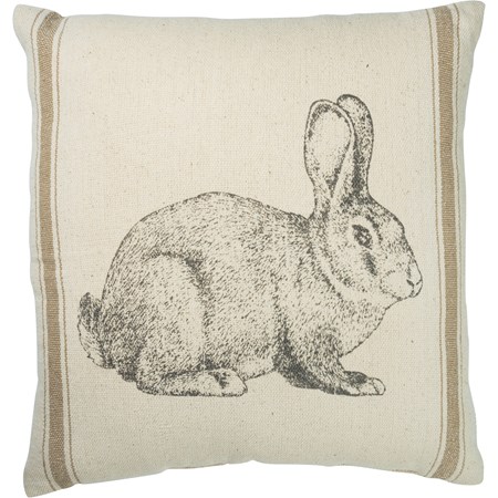 Pillow - Bunny - 15" x 15"  - Cotton, Zipper