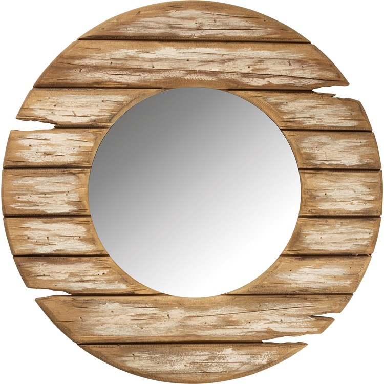 Distressed Frame Mirror - Wood, Mirror