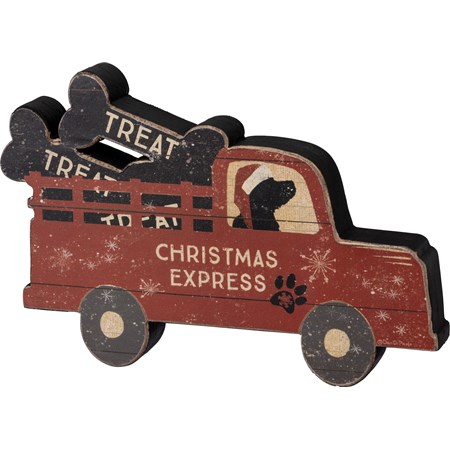 Chunky Sitter - Christmas Express - 7.50" x 5" x 1" - Wood, Paper
