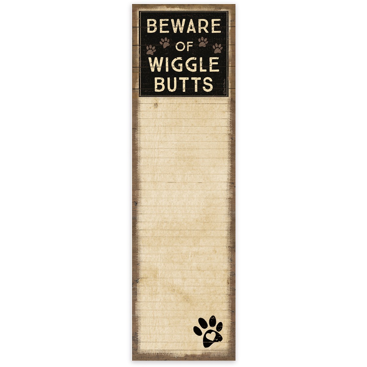 Beware Of Wigglebutts List Pad - Paper, Magnet