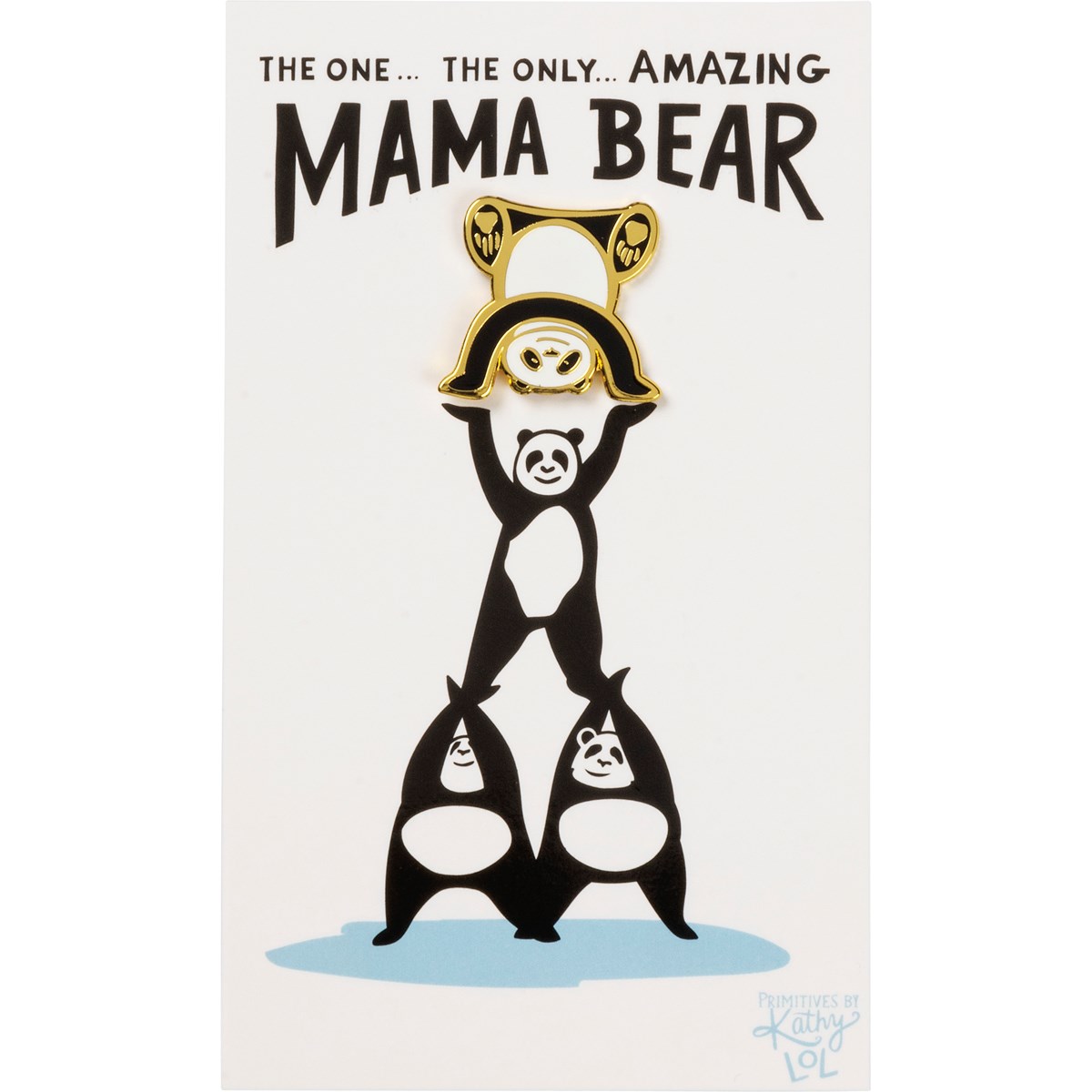 Enamel Pin - Amazing Mama Bear - Pin: 1" x 1", Card: 3" x 5" - Metal, Enamel, Paper