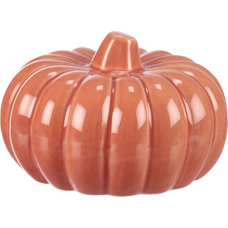 Orange Ceramic Medium Pumpkin - Ceramic