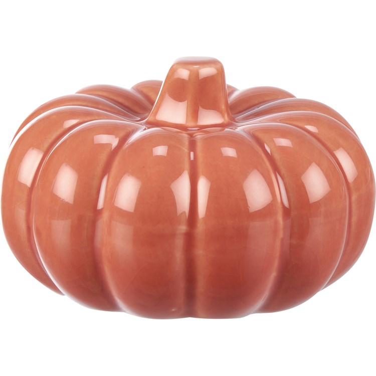Small Orange Ceramic Pumpkin - Ceramic