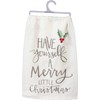 Have Yourself A Merry Christmas Holly Kitchen Towel - Cotton