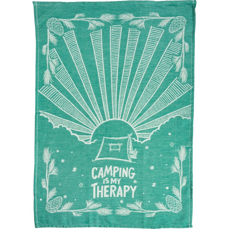 Camping Is My Therapy Kitchen Towel - Cotton