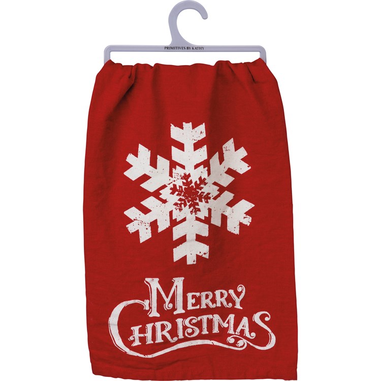 Nordic Merry Christmas Snowflake Kitchen Towel - Cotton