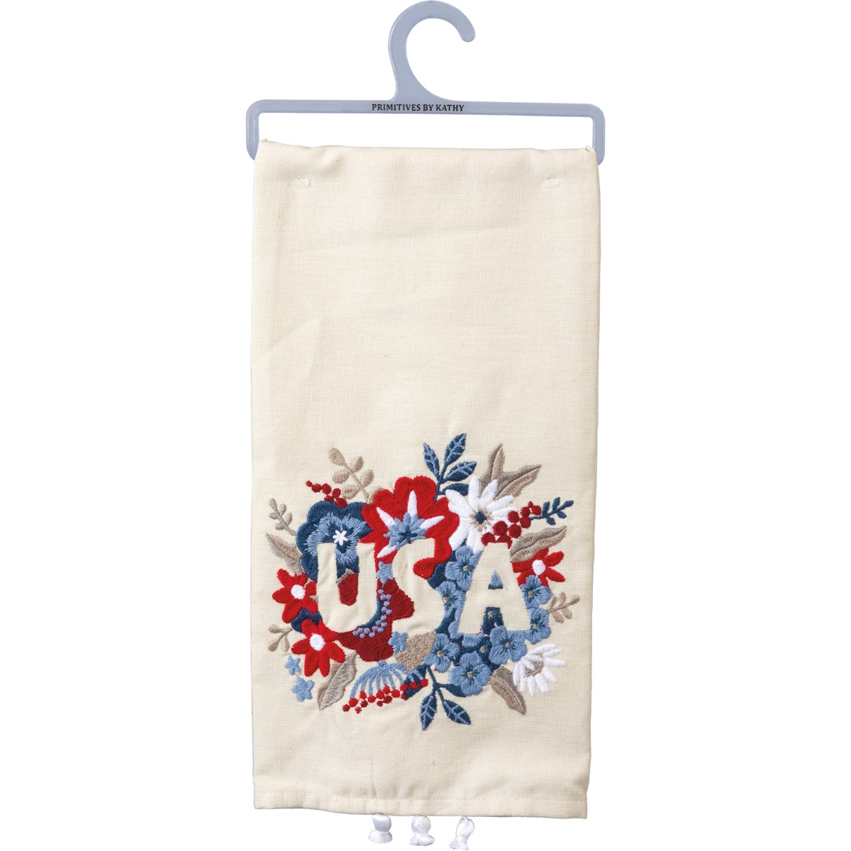 Floral USA Kitchen Towel - Cotton, Linen