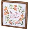 Thankful And Blessed Inset Box Sign - Wood, Paper
